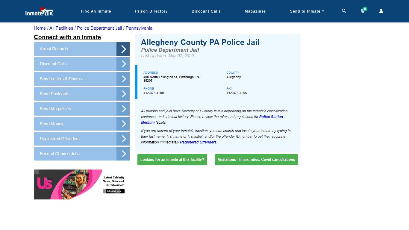 Allegheny County PA Police Jail & Inmate Search - Pittsburgh, PA